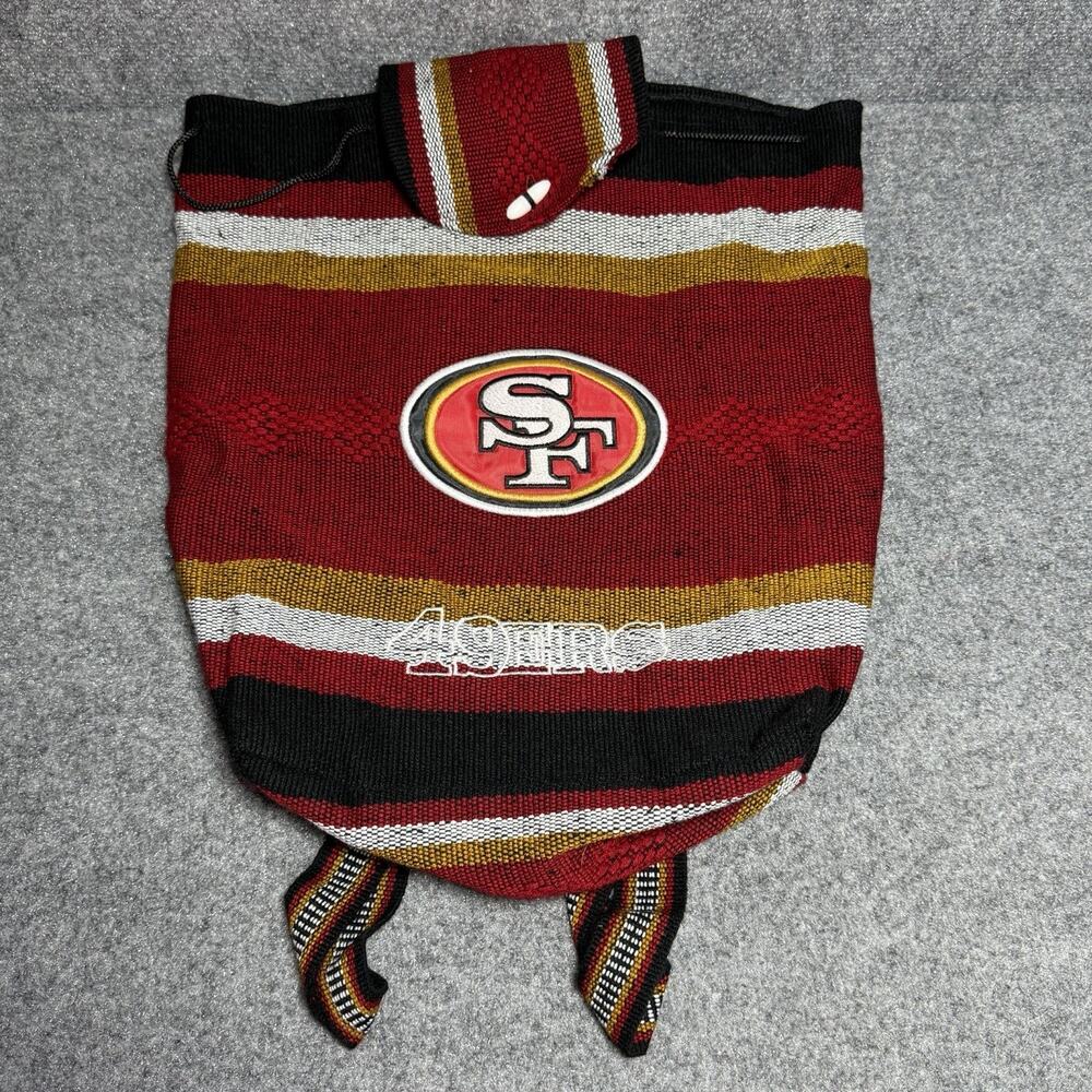 San Francisco 49ers Woven Backpack Bag NFL Embroidered Logo 16”x 15”x 5” Large